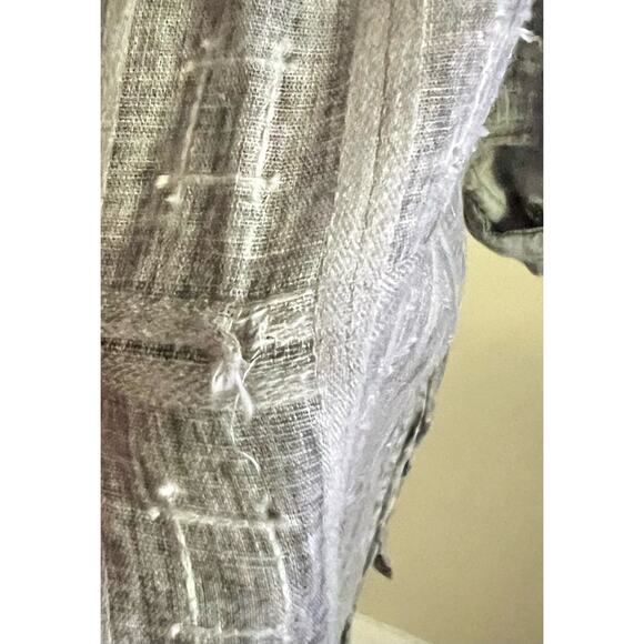 Ryu Oversized Boho Lagenlook Flowy Crochet Hi Lo Button Down Shirt Size Small - Picture 9 of 11